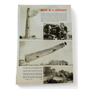 1951 Death of Lighthouse Print Article Scheveningen Holland Demolition Ephemera